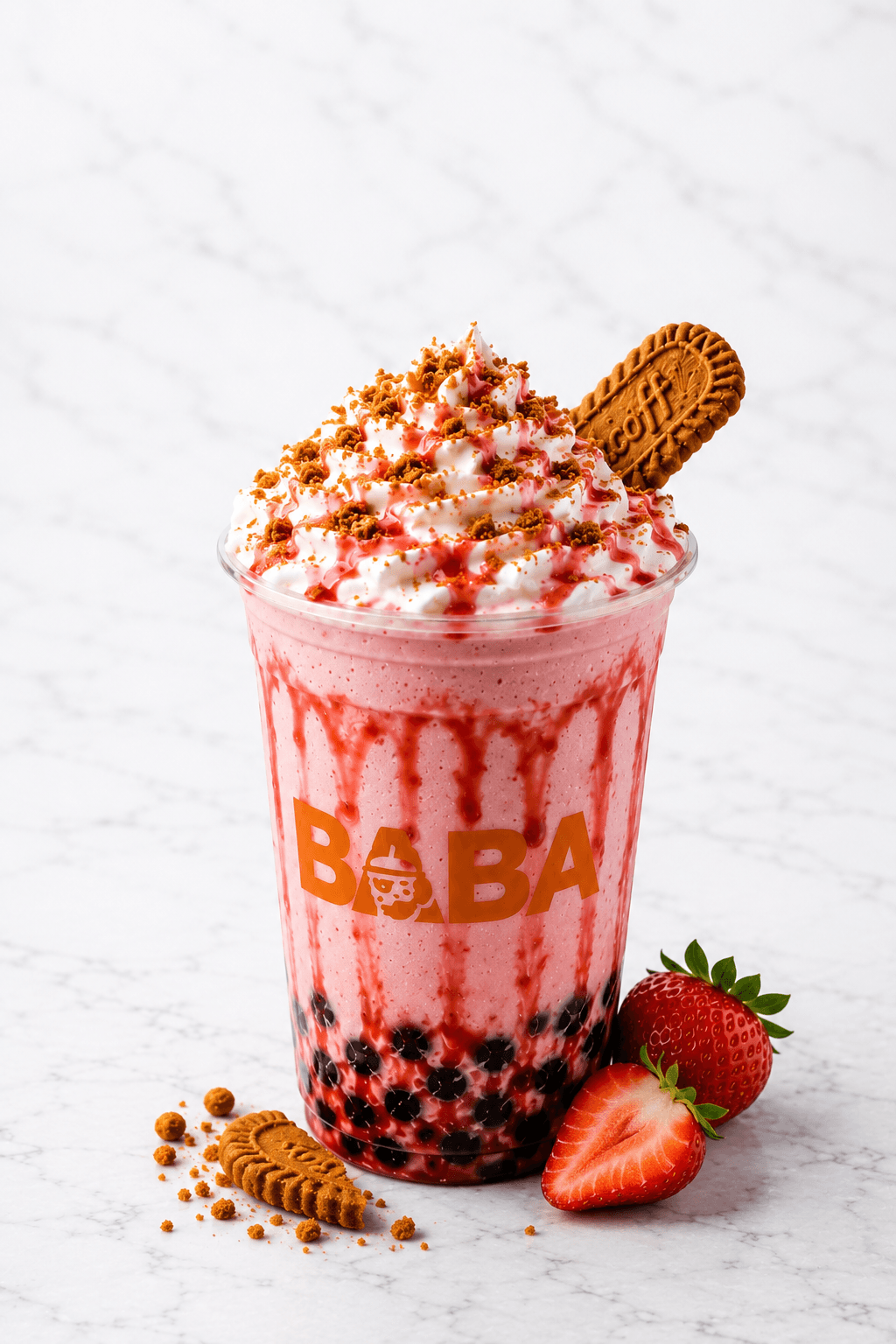 BABA Strawberry Biscoff Shake